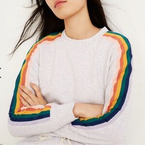 🌈 Madewell Rainbow-Inset Crop Sweatshirt